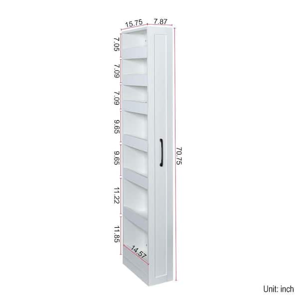 AOPSPS 7.87-inch seven-tier narrow rolling pantry cart