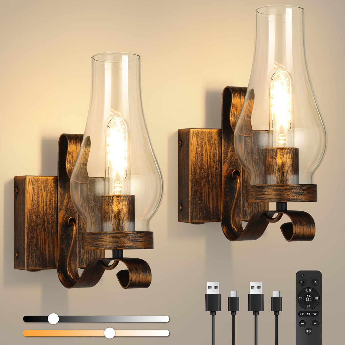 EIDEARAY vintage battery wall sconces