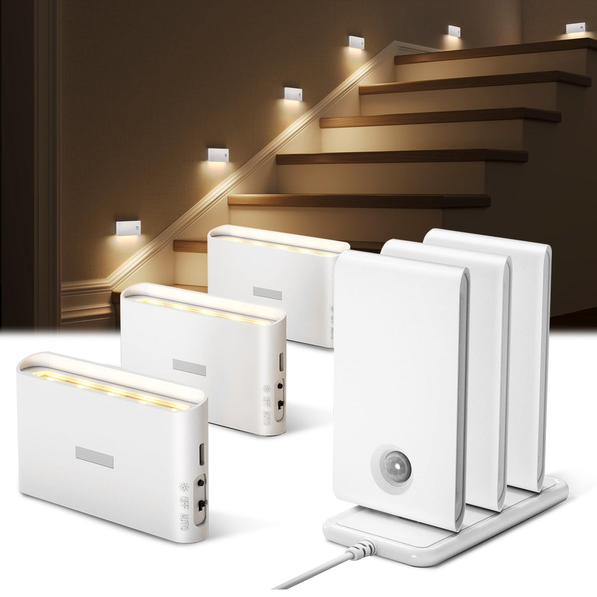 EZVALO rechargeable stair lights