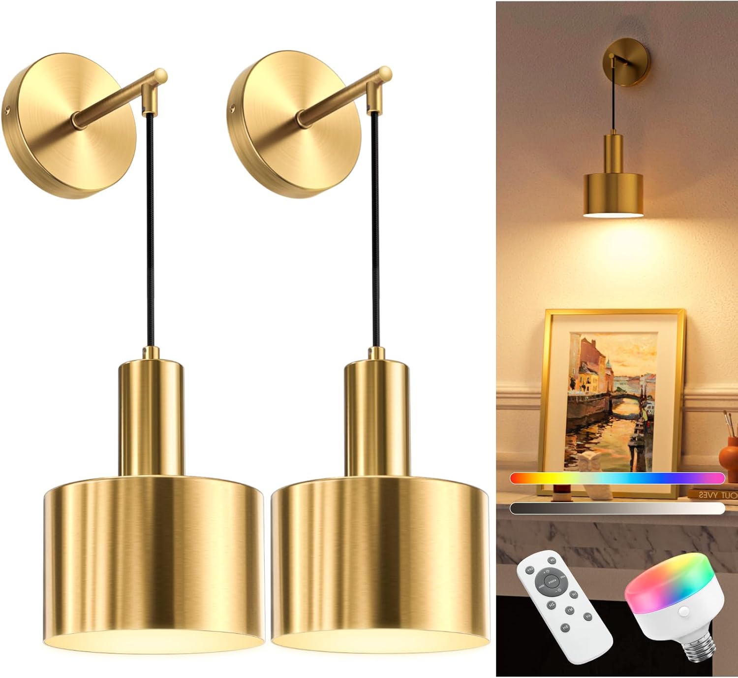 Niorsun battery-operated wall sconces