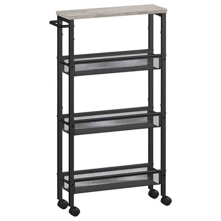 VASAGLE 5.1-inch slim rolling cart with mesh baskets